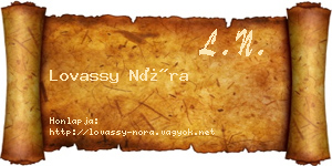 Lovassy Nóra névjegykártya
