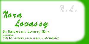 nora lovassy business card