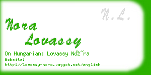 nora lovassy business card